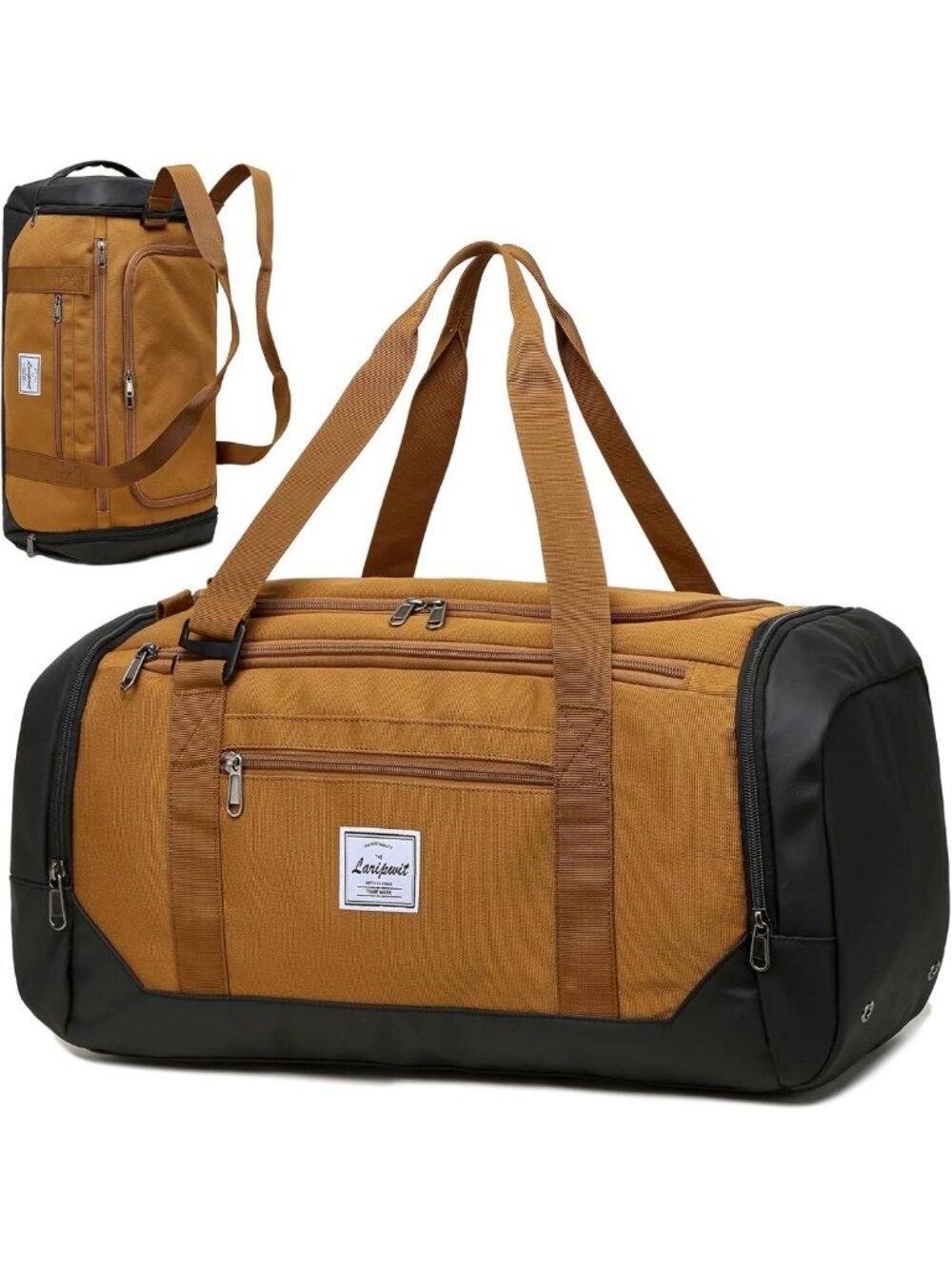 Spacious 40L Travel Duffle Bag with Wet Pocket & Shoe Compartment - Gym